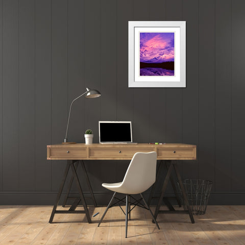 Mt. Hood XXI White Modern Wood Framed Art Print with Double Matting by Leahy, Ike