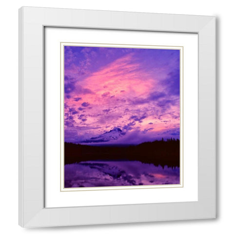 Mt. Hood XXI White Modern Wood Framed Art Print with Double Matting by Leahy, Ike