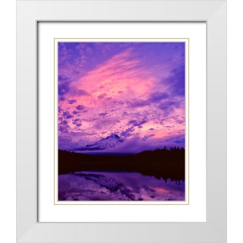 Mt. Hood XXI White Modern Wood Framed Art Print with Double Matting by Leahy, Ike