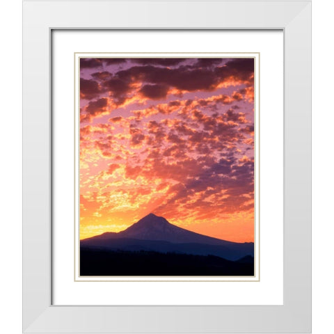 Mt. Hood XXII White Modern Wood Framed Art Print with Double Matting by Leahy, Ike