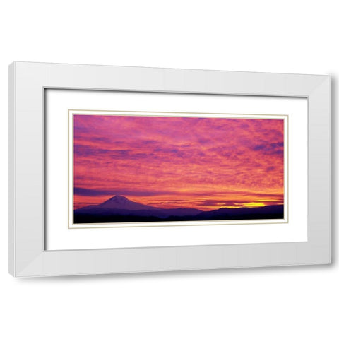 Mt. Hood XXV White Modern Wood Framed Art Print with Double Matting by Leahy, Ike