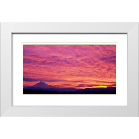 Mt. Hood XXV White Modern Wood Framed Art Print with Double Matting by Leahy, Ike