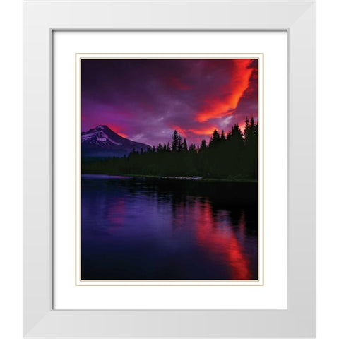 Mt. Hood XXVII White Modern Wood Framed Art Print with Double Matting by Leahy, Ike