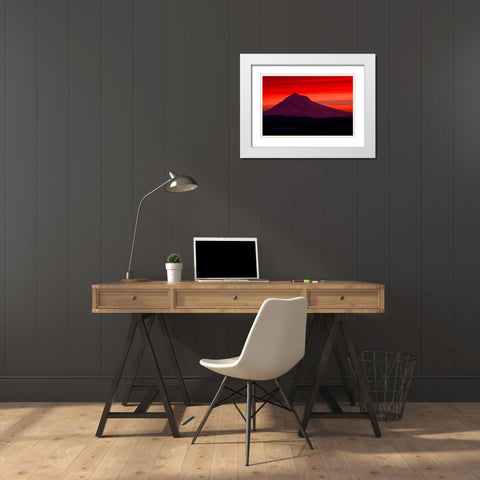 Mt. Hood XXVIII White Modern Wood Framed Art Print with Double Matting by Leahy, Ike