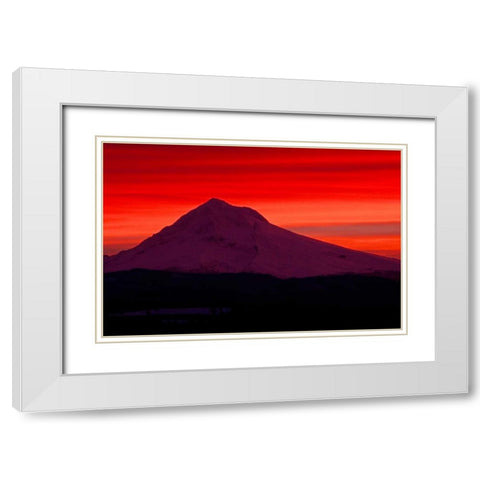 Mt. Hood XXVIII White Modern Wood Framed Art Print with Double Matting by Leahy, Ike