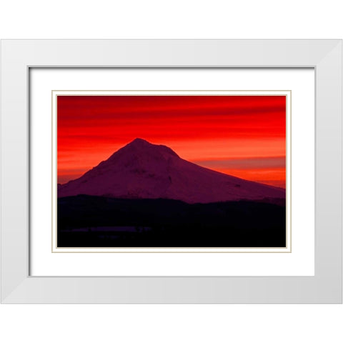 Mt. Hood XXVIII White Modern Wood Framed Art Print with Double Matting by Leahy, Ike