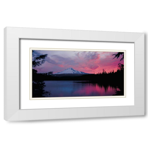 Mt. Hood XXX White Modern Wood Framed Art Print with Double Matting by Leahy, Ike