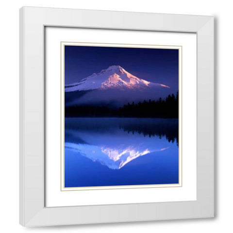 Peace White Modern Wood Framed Art Print with Double Matting by Leahy, Ike