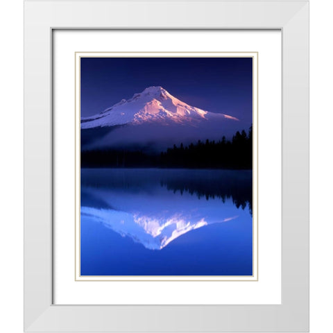 Peace White Modern Wood Framed Art Print with Double Matting by Leahy, Ike