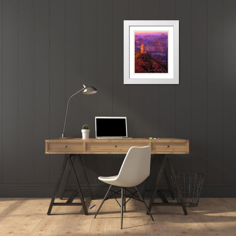 Mt. Hayden I White Modern Wood Framed Art Print with Double Matting by Leahy, Ike