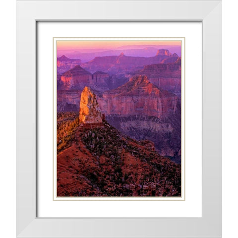 Mt. Hayden I White Modern Wood Framed Art Print with Double Matting by Leahy, Ike
