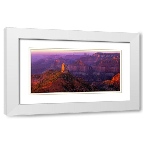 Mt. Hayden II White Modern Wood Framed Art Print with Double Matting by Leahy, Ike