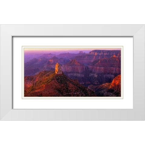 Mt. Hayden II White Modern Wood Framed Art Print with Double Matting by Leahy, Ike