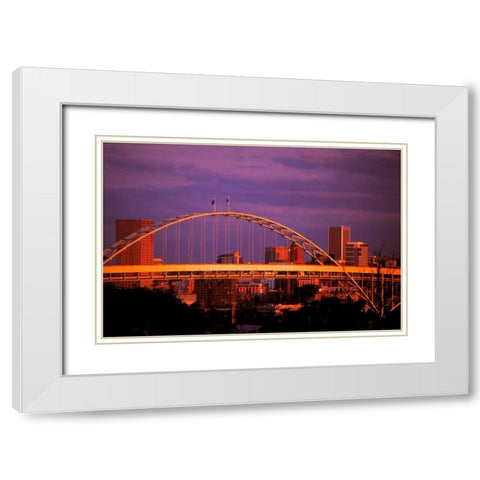 Fremont at Sunset White Modern Wood Framed Art Print with Double Matting by Leahy, Ike