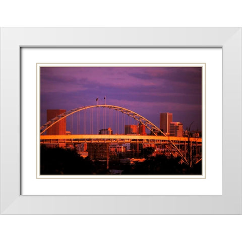 Fremont at Sunset White Modern Wood Framed Art Print with Double Matting by Leahy, Ike