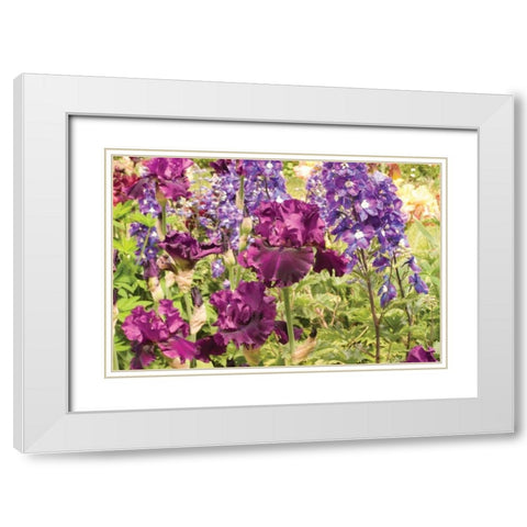 Purple Garden I White Modern Wood Framed Art Print with Double Matting by Love, Maureen