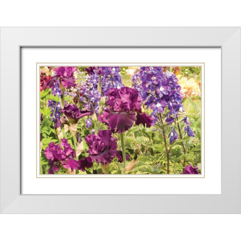 Purple Garden I White Modern Wood Framed Art Print with Double Matting by Love, Maureen