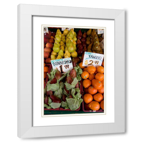 Fruit Stand II White Modern Wood Framed Art Print with Double Matting by Love, Maureen