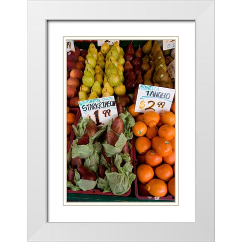 Fruit Stand II White Modern Wood Framed Art Print with Double Matting by Love, Maureen