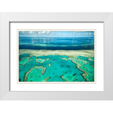 Coral River II White Modern Wood Framed Art Print with Double Matting by Malvin, Larry
