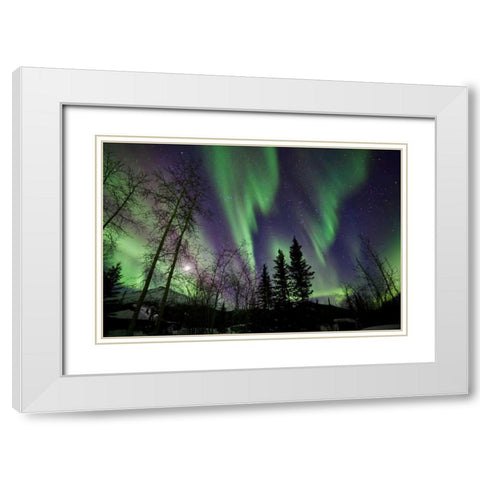 Aurora Borealis X White Modern Wood Framed Art Print with Double Matting by Malvin, Larry