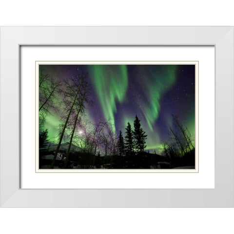 Aurora Borealis X White Modern Wood Framed Art Print with Double Matting by Malvin, Larry