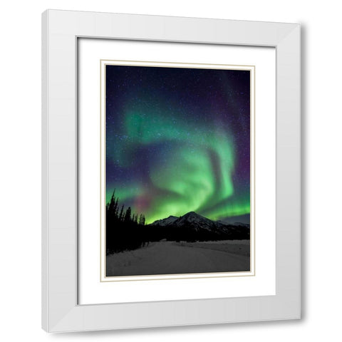 Aurora Borealis XIII White Modern Wood Framed Art Print with Double Matting by Malvin, Larry
