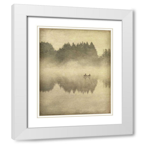 Foggy Lake I White Modern Wood Framed Art Print with Double Matting by Melious, Amy