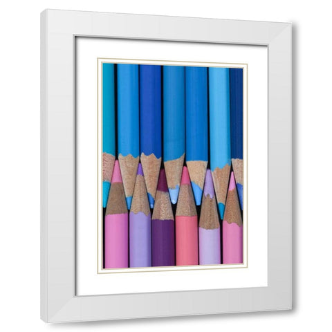 Colored Pencils II White Modern Wood Framed Art Print with Double Matting by Mahan, Kathy