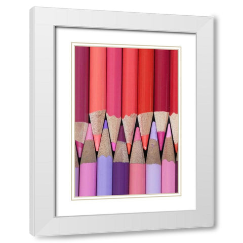 Colored Pencils V White Modern Wood Framed Art Print with Double Matting by Mahan, Kathy