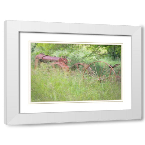 Old Tractor II White Modern Wood Framed Art Print with Double Matting by Mahan, Kathy