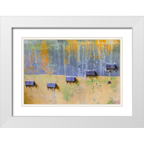 Abstract Paint III White Modern Wood Framed Art Print with Double Matting by Mahan, Kathy