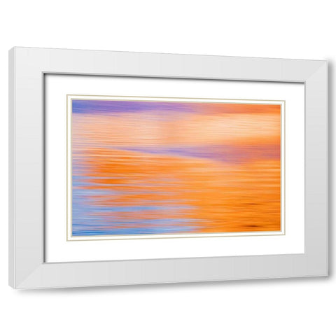 Abstract Reflection I White Modern Wood Framed Art Print with Double Matting by Mahan, Kathy