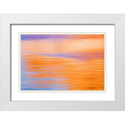 Abstract Reflection I White Modern Wood Framed Art Print with Double Matting by Mahan, Kathy
