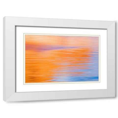 Abstract Reflection II White Modern Wood Framed Art Print with Double Matting by Mahan, Kathy