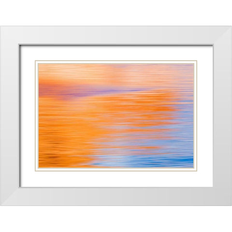 Abstract Reflection II White Modern Wood Framed Art Print with Double Matting by Mahan, Kathy