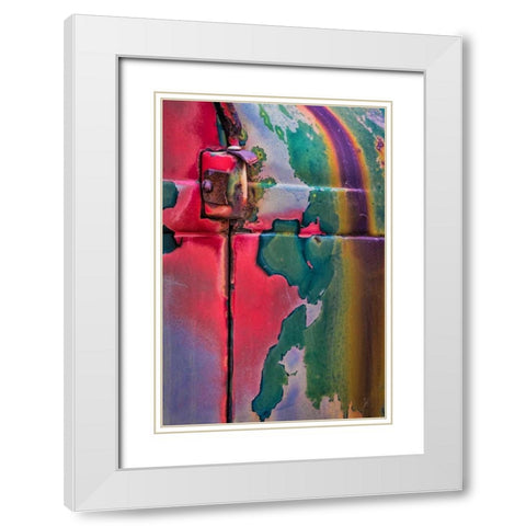 Layers of Color I White Modern Wood Framed Art Print with Double Matting by Mahan, Kathy