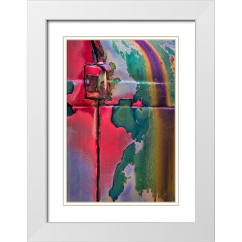Layers of Color I White Modern Wood Framed Art Print with Double Matting by Mahan, Kathy