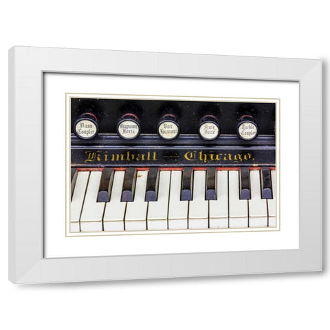 Organ Keys I White Modern Wood Framed Art Print with Double Matting by Mahan, Kathy