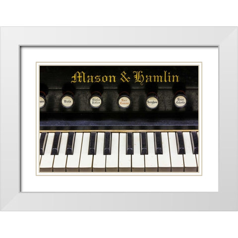 Organ Keys II White Modern Wood Framed Art Print with Double Matting by Mahan, Kathy