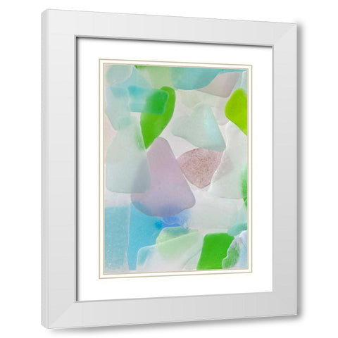 Beach Glass III White Modern Wood Framed Art Print with Double Matting by Mahan, Kathy