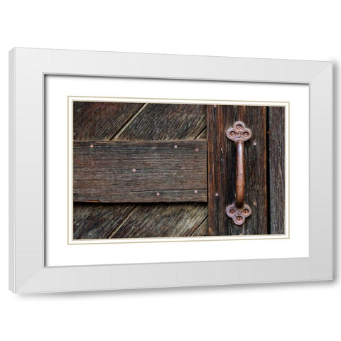 Door Handle White Modern Wood Framed Art Print with Double Matting by Mahan, Kathy