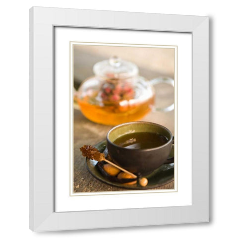 Tea Time White Modern Wood Framed Art Print with Double Matting by Millet, Karyn