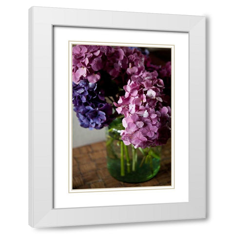 Hydrangeas VI White Modern Wood Framed Art Print with Double Matting by Millet, Karyn