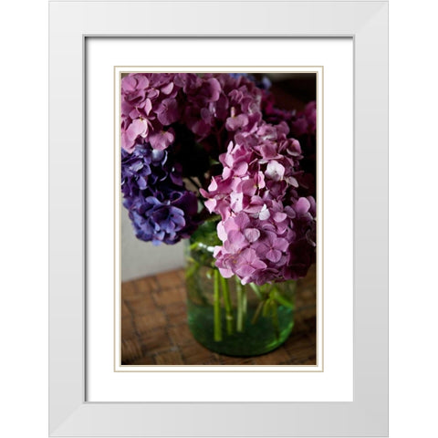 Hydrangeas VI White Modern Wood Framed Art Print with Double Matting by Millet, Karyn