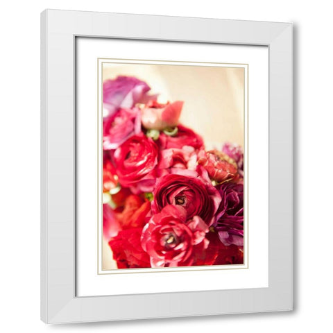 Peony Bouquet I White Modern Wood Framed Art Print with Double Matting by Millet, Karyn