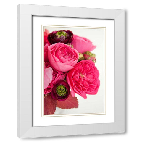 Peony Bouquet II White Modern Wood Framed Art Print with Double Matting by Millet, Karyn