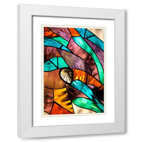 Stained Glass II White Modern Wood Framed Art Print with Double Matting by Millet, Karyn