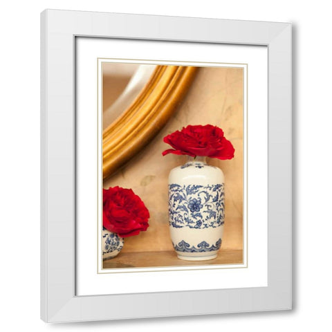 Oriental Vase White Modern Wood Framed Art Print with Double Matting by Millet, Karyn