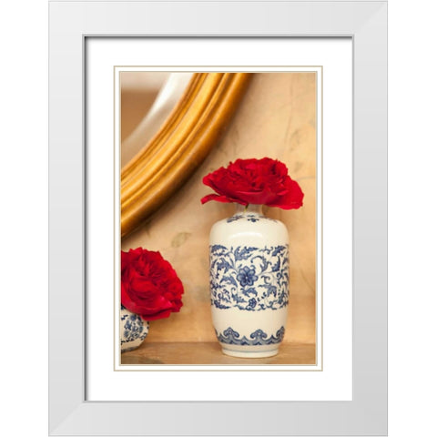 Oriental Vase White Modern Wood Framed Art Print with Double Matting by Millet, Karyn